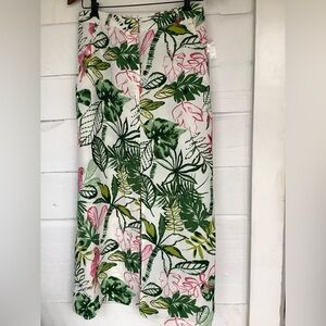Japna tropical print maxi palm skirt size medium NEW